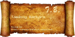 Tamássy Barbara névjegykártya