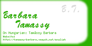 barbara tamassy business card