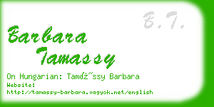 barbara tamassy business card